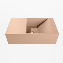 MONDIAZ TYNE 40cm fontein solid surface kleur Rosee. Positie wastafel links