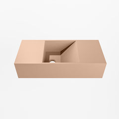 MONDIAZ TYNE 50cm fontein solid surface kleur Rosee. Positie wastafel links