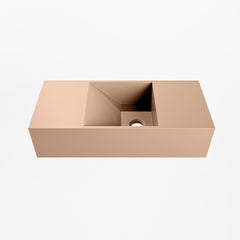 MONDIAZ TYNE 50cm fontein solid surface kleur Rosee. Positie wastafel rechts
