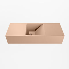 MONDIAZ TYNE 60cm fontein solid surface kleur Rosee. Positie wastafel midden