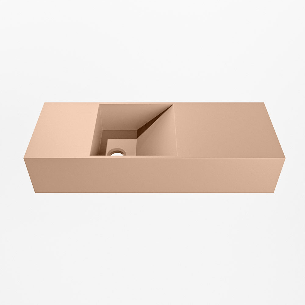 MONDIAZ TYNE 60cm fontein solid surface kleur Rosee. Positie wastafel links