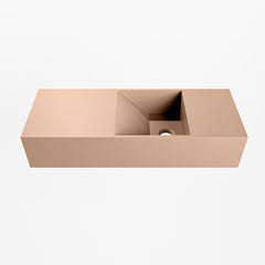 MONDIAZ TYNE 60cm fontein solid surface kleur Rosee. Positie wastafel rechts