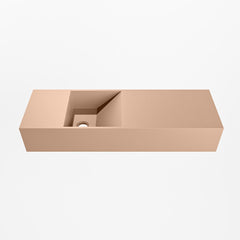 MONDIAZ TYNE 70cm fontein solid surface kleur Rosee. Positie wastafel links