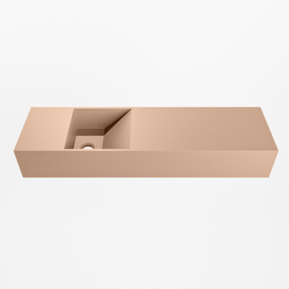 MONDIAZ TYNE 80cm fontein solid surface kleur Rosee. Positie wastafel links