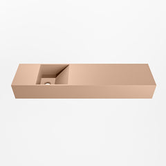 MONDIAZ TYNE 90cm fontein solid surface kleur Rosee. Positie wastafel links