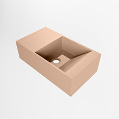 MONDIAZ TYNE 40cm fontein solid surface kleur Rosee. Positie wastafel links