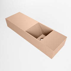 MONDIAZ TYNE 70cm fontein solid surface kleur Rosee. Positie wastafel rechts