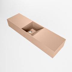 MONDIAZ TYNE 80cm fontein solid surface kleur Rosee. Positie wastafel midden