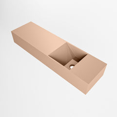 MONDIAZ TYNE 80cm fontein solid surface kleur Rosee. Positie wastafel rechts