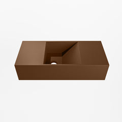 MONDIAZ TYNE 50cm fontein solid surface kleur Rust. Positie wastafel links