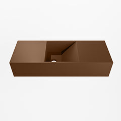 MONDIAZ TYNE 60cm fontein solid surface kleur Rust. Positie wastafel midden