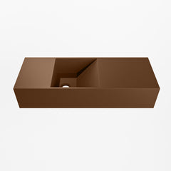 MONDIAZ TYNE 60cm fontein solid surface kleur Rust. Positie wastafel links