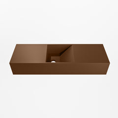 MONDIAZ TYNE 70cm fontein solid surface kleur Rust. Positie wastafel midden