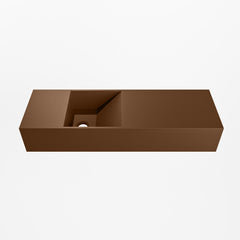 MONDIAZ TYNE 70cm fontein solid surface kleur Rust. Positie wastafel links
