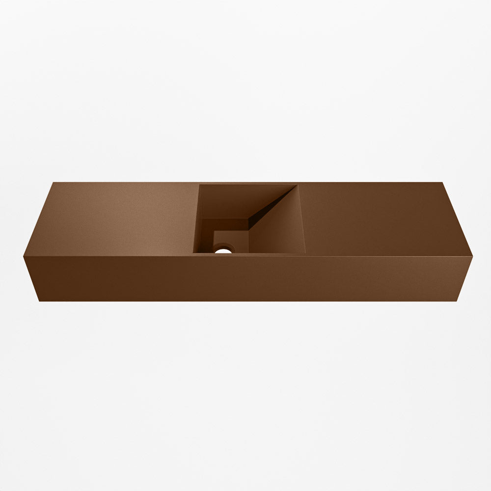 MONDIAZ TYNE 80cm fontein solid surface kleur Rust. Positie wastafel midden