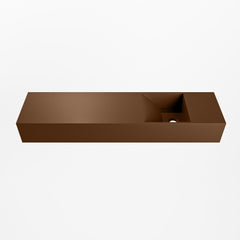 MONDIAZ TYNE 90cm fontein solid surface kleur Rust. Positie wastafel rechts