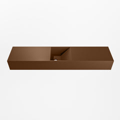 MONDIAZ TYNE 100cm fontein solid surface kleur Rust. Positie wastafel midden