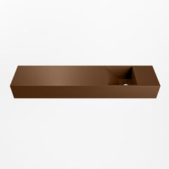 MONDIAZ TYNE 100cm fontein solid surface kleur Rust. Positie wastafel rechts