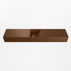 MONDIAZ TYNE 110cm fontein solid surface kleur Rust. Positie wastafel midden