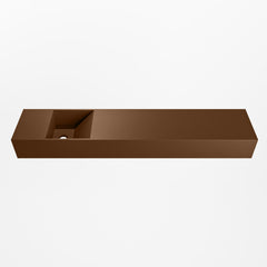 MONDIAZ TYNE 110cm fontein solid surface kleur Rust. Positie wastafel links