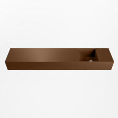 MONDIAZ TYNE 110cm fontein solid surface kleur Rust. Positie wastafel rechts