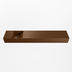 MONDIAZ TYNE 120cm fontein solid surface kleur Rust. Positie wastafel links