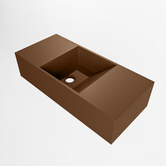 MONDIAZ TYNE 50cm fontein solid surface kleur Rust. Positie wastafel links