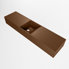 MONDIAZ TYNE 90cm fontein solid surface kleur Rust. Positie wastafel midden