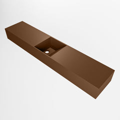 MONDIAZ TYNE 110cm fontein solid surface kleur Rust. Positie wastafel midden
