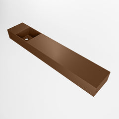 MONDIAZ TYNE 120cm fontein solid surface kleur Rust. Positie wastafel links