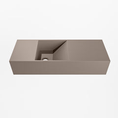 MONDIAZ TYNE 60cm fontein solid surface kleur Smoke. Positie wastafel links