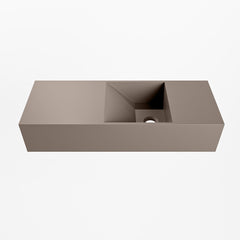 MONDIAZ TYNE 60cm fontein solid surface kleur Smoke. Positie wastafel rechts