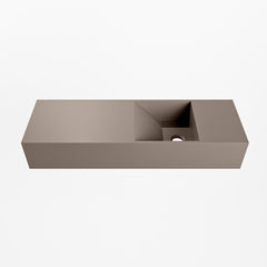 MONDIAZ TYNE 70cm fontein solid surface kleur Smoke. Positie wastafel rechts