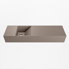 MONDIAZ TYNE 80cm fontein solid surface kleur Smoke. Positie wastafel links