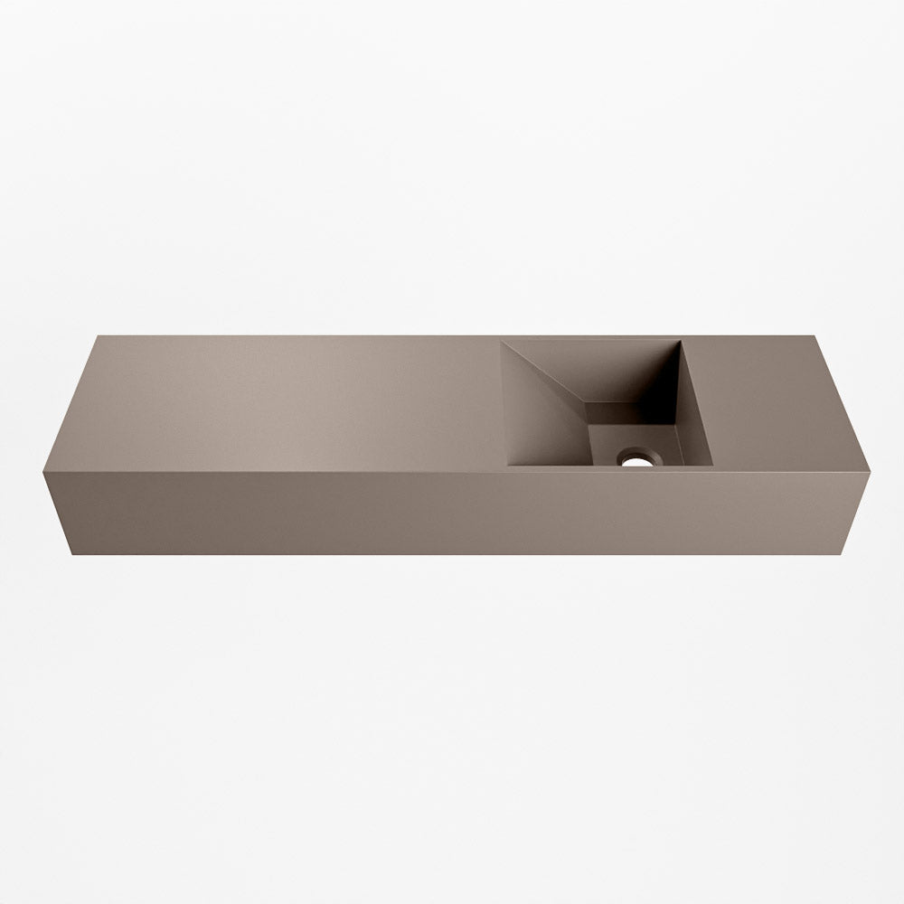 MONDIAZ TYNE 80cm fontein solid surface kleur Smoke. Positie wastafel rechts
