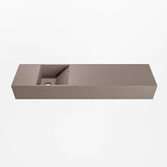 MONDIAZ TYNE 90cm fontein solid surface kleur Smoke. Positie wastafel links