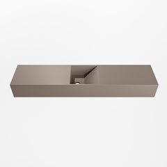 MONDIAZ TYNE 100cm fontein solid surface kleur Smoke. Positie wastafel midden