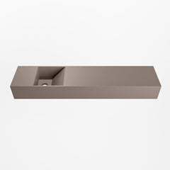 MONDIAZ TYNE 100cm fontein solid surface kleur Smoke. Positie wastafel links