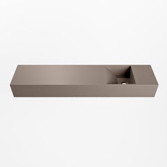 MONDIAZ TYNE 100cm fontein solid surface kleur Smoke. Positie wastafel rechts