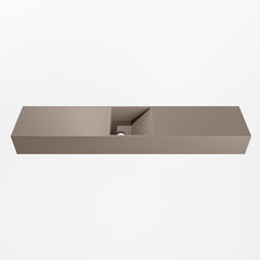 MONDIAZ TYNE 110cm fontein solid surface kleur Smoke. Positie wastafel midden