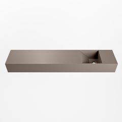 MONDIAZ TYNE 110cm fontein solid surface kleur Smoke. Positie wastafel rechts