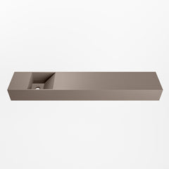 MONDIAZ TYNE 120cm fontein solid surface kleur Smoke. Positie wastafel links