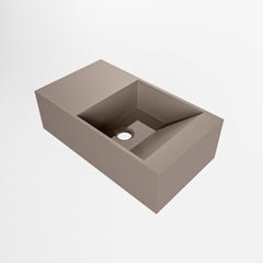 MONDIAZ TYNE 40cm fontein solid surface kleur Smoke. Positie wastafel links