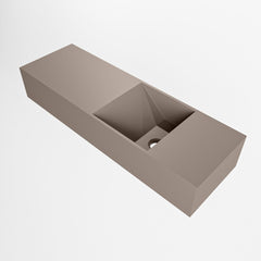 MONDIAZ TYNE 70cm fontein solid surface kleur Smoke. Positie wastafel rechts