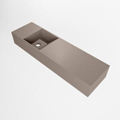 MONDIAZ TYNE 80cm fontein solid surface kleur Smoke. Positie wastafel links