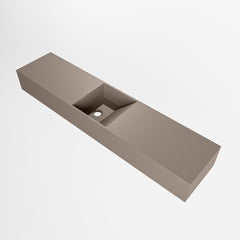 MONDIAZ TYNE 100cm fontein solid surface kleur Smoke. Positie wastafel midden