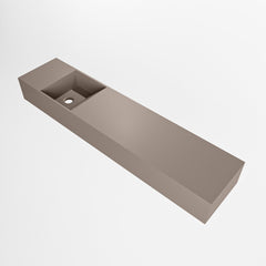 MONDIAZ TYNE 100cm fontein solid surface kleur Smoke. Positie wastafel links
