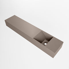 MONDIAZ TYNE 100cm fontein solid surface kleur Smoke. Positie wastafel rechts