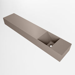 MONDIAZ TYNE 110cm fontein solid surface kleur Smoke. Positie wastafel rechts