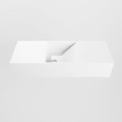 MONDIAZ TYNE 60cm fontein solid surface kleur Talc. Positie wastafel midden